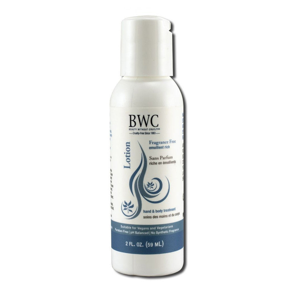 Beauty Without Cruelty Hand and Body Lotion, Fragrance Free, 2 Oz